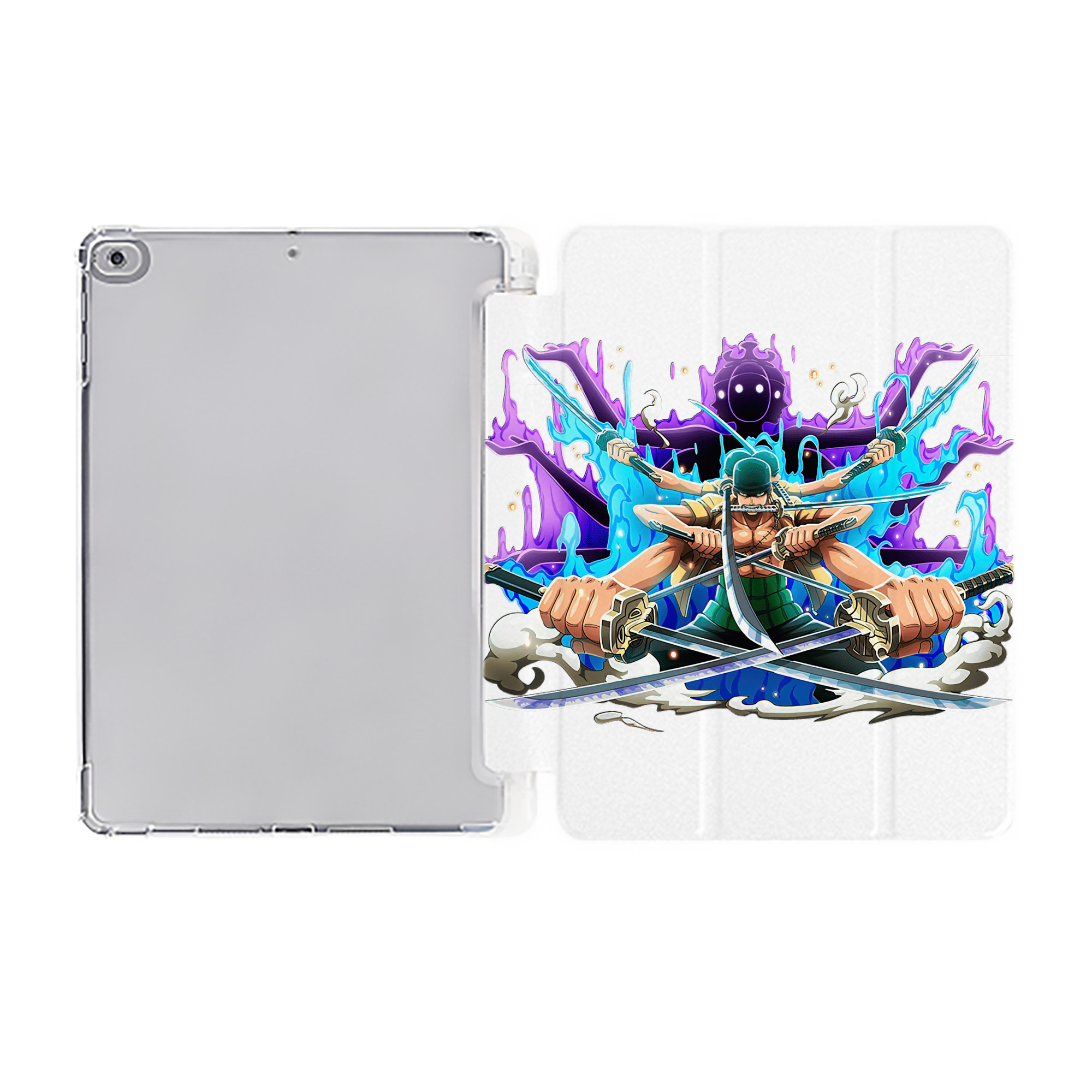 （画像用） ワンピース ロロノア・ゾロ ONE PIECE Roronoa Zoro IPad ケース ペン収納付き 三つ折りスタンド PUレザー×シリコン 対応機種9.5/10.5/10.9インチ